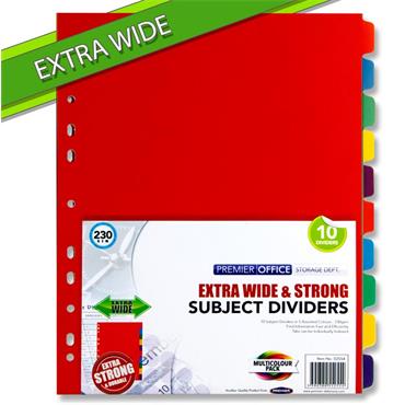 Subject Dividers 10 Part Extra Wide