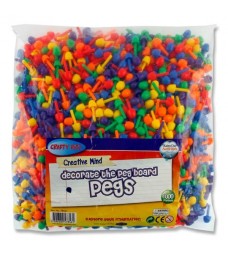 1000 Coloured Pegs For Peg Boards
